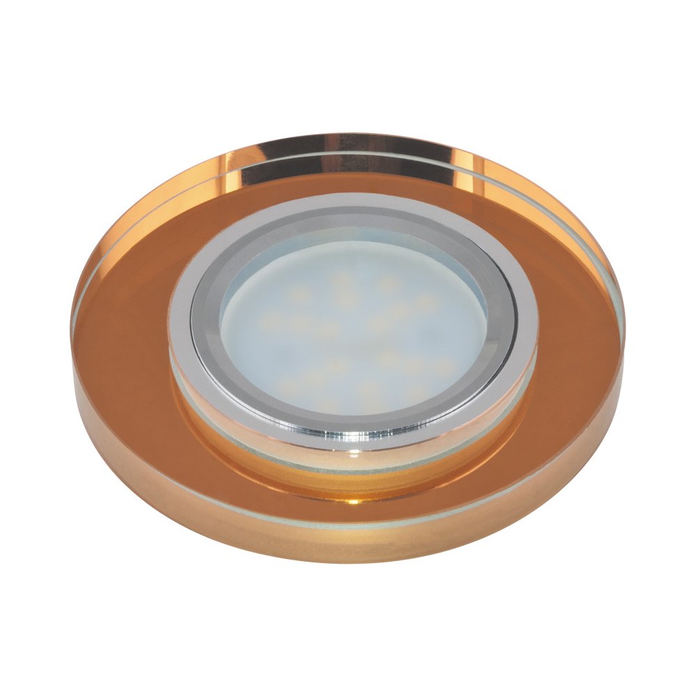 Стеклянный круглый встраиваемый светильник «Peonia» DLS-P106 GU5.3 CHROME/BRONZE