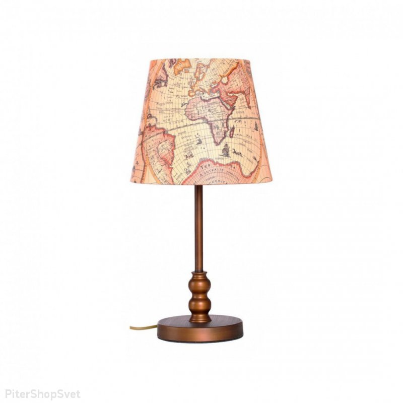 Настольная лампа с картой на абажуре «Mappa» 1122-1T