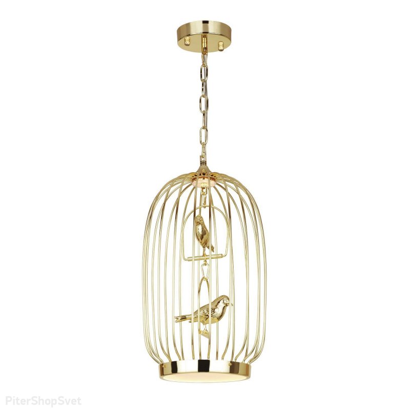 Люстра птицы в зотолой клетке «Chick» 1928-2P