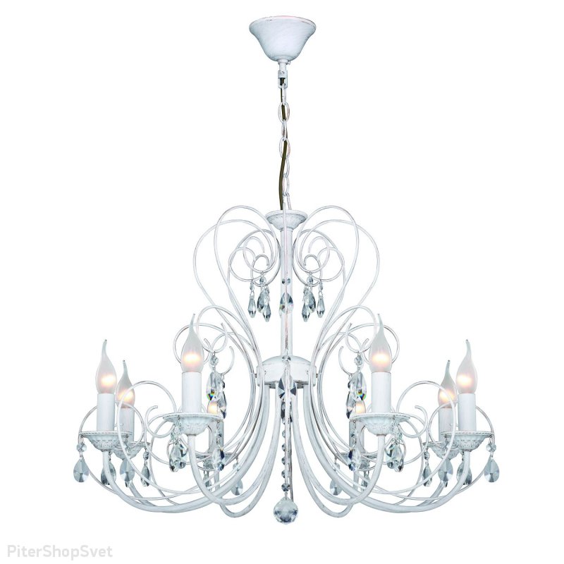 Подвесная люстра со свечами и хрустальными подвесками «Versailles» 2157-8P
