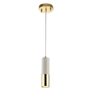 Бело-золотой подвесной светильник цилиндр «Ultra»