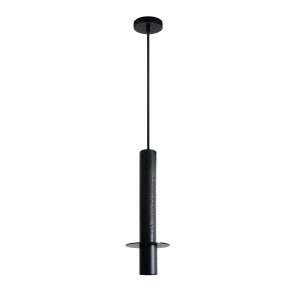 Чёрный подвесной светильник цилиндр с узорами «ROCKY»