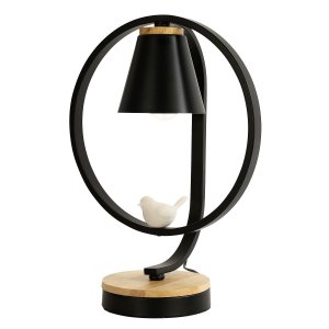 Чёрная настольная лампа с птичкой «UCCELLO»