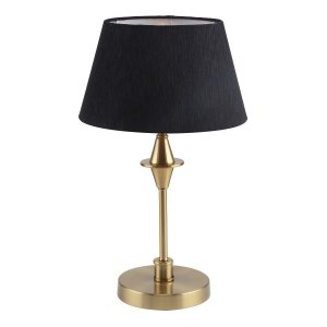 Настольная лампа цвета латуни с чёрным абажуром «POMPOUS»