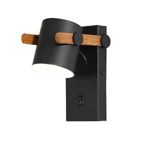 Чёрный поворотный настенный светильник с выключателем «SCANDY»