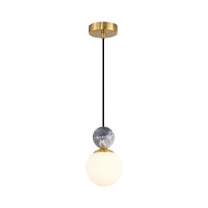 Подвесной светильник шар с декором чёрный мрамор « SANGAMARMER»