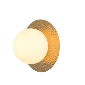 Настенный светильник золотого цвета с белым шаром «Roshni»