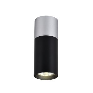 Чёрно-серебряный накладной потолочный светильник цилиндр «DEEPAK»