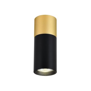 Чёрно-золотой накладной потолочный светильник цилиндр 5Вт 4000К «DEEPAK»