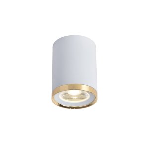 Бело-золотой накладной потолочный светильник цилиндр 6Вт 4000К «PRAKASH»
