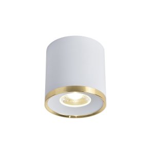 Бело-золотой накладной потолочный светильник цилиндр 10Вт 4000К «PRAKASH»