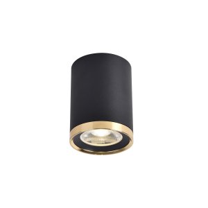 Чёрно-золотой накладной потолочный светильник цилиндр 6Вт 4000К «PRAKASH»