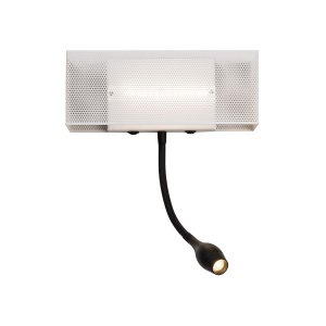 Прямоугольный настенный светильник с гибкой лампой для чтения 6+3Вт 4000К белый/чёрный «TWIN»