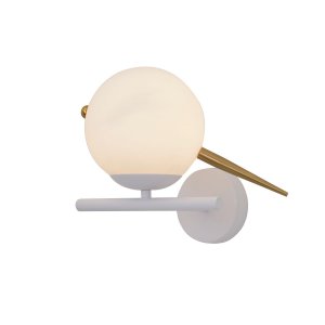 Белое настенное бра с плафоном шар «TIOR»