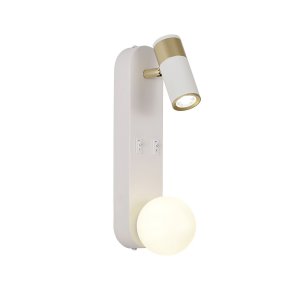 Бело-золотой настенный светильник с лампой для чтения «INVENTO»