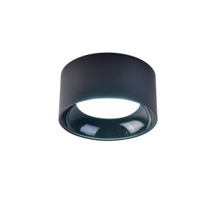 Чёрный круглый плоский потолочный светильник GX53 «ROUT»