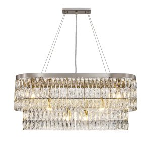Длинная подвесная люстра с хрустальными подвесками «Magnitudo»