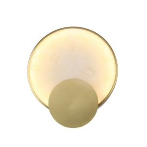 Круглый настенный светильник подсветка с алебастром