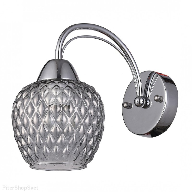 Бра хром с дымчатым плафоном «Olimp» 2540-1W