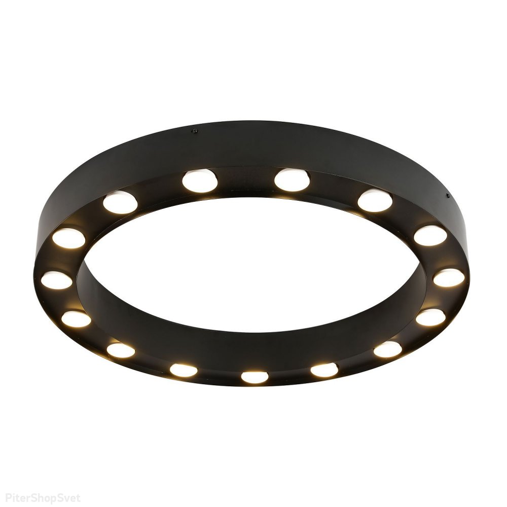 Чёрный потолочный светильник кольцо Ø70см «ATTICA» 3007-15U