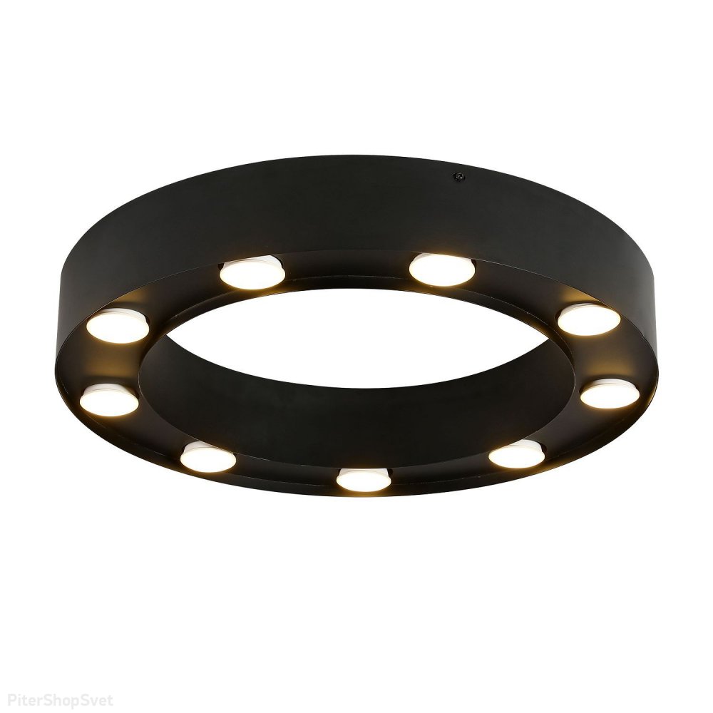 Чёрный потолочный светильник кольцо Ø50см «ATTICA» 3007-9U
