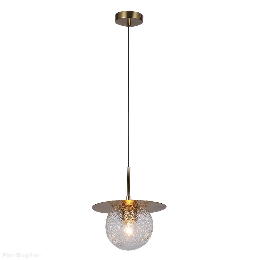 Подвесной светильник медного цвета с белым плафоном шар «Roshni» 3049-1P