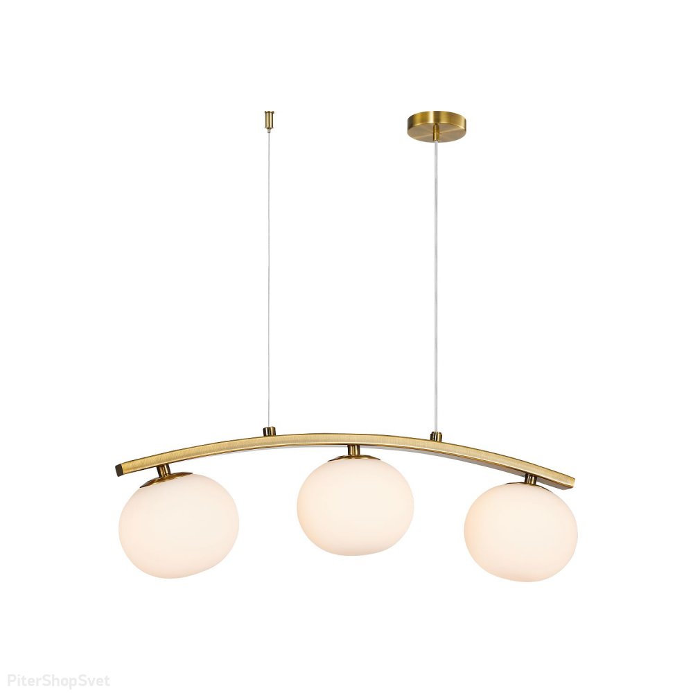 Длинный подвесной светильник с шарами, золотой/белый «ARCATA» 4055-3P