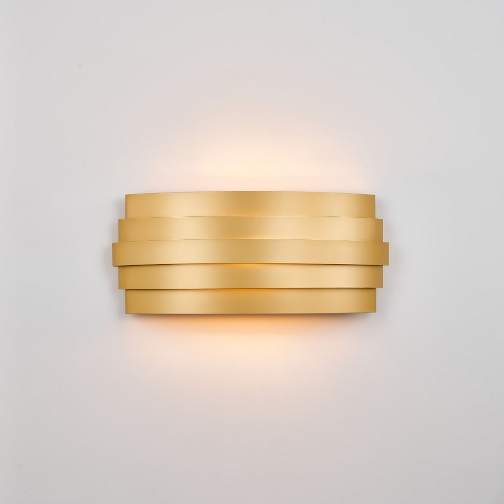 настенный светильник золотого цвета в форме закруглённых горизонтальных полос «TANTAS» 4121-2W
