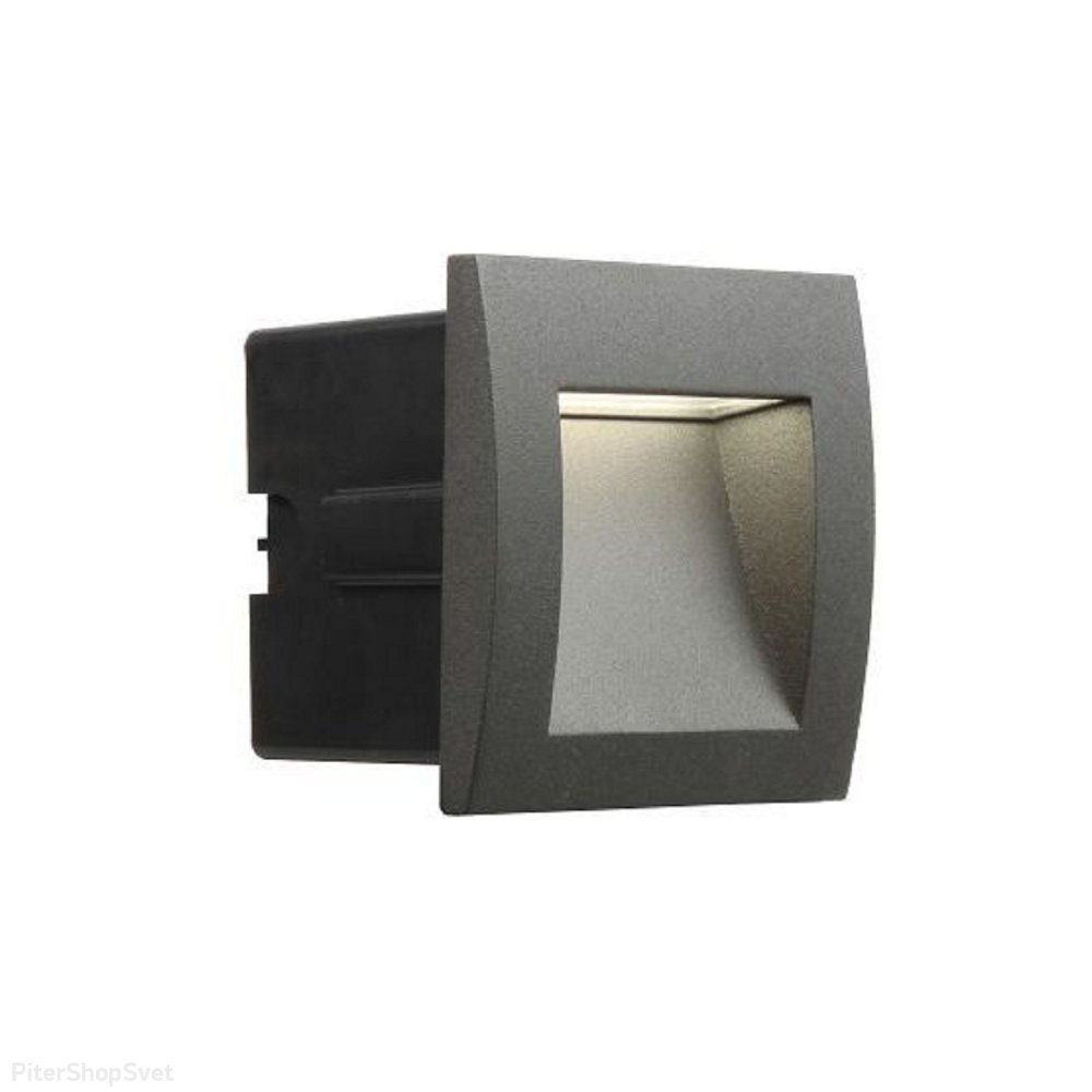 Чёрный уличный встраиваемый светильник для подсветки ступеней 3Вт 4000К «MADDY» 4193-1W