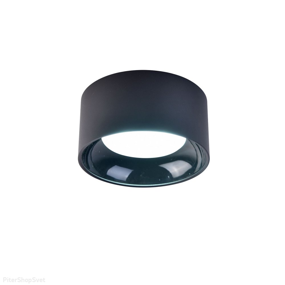 Чёрный круглый плоский потолочный светильник GX53 «ROUT» 4210-1C
