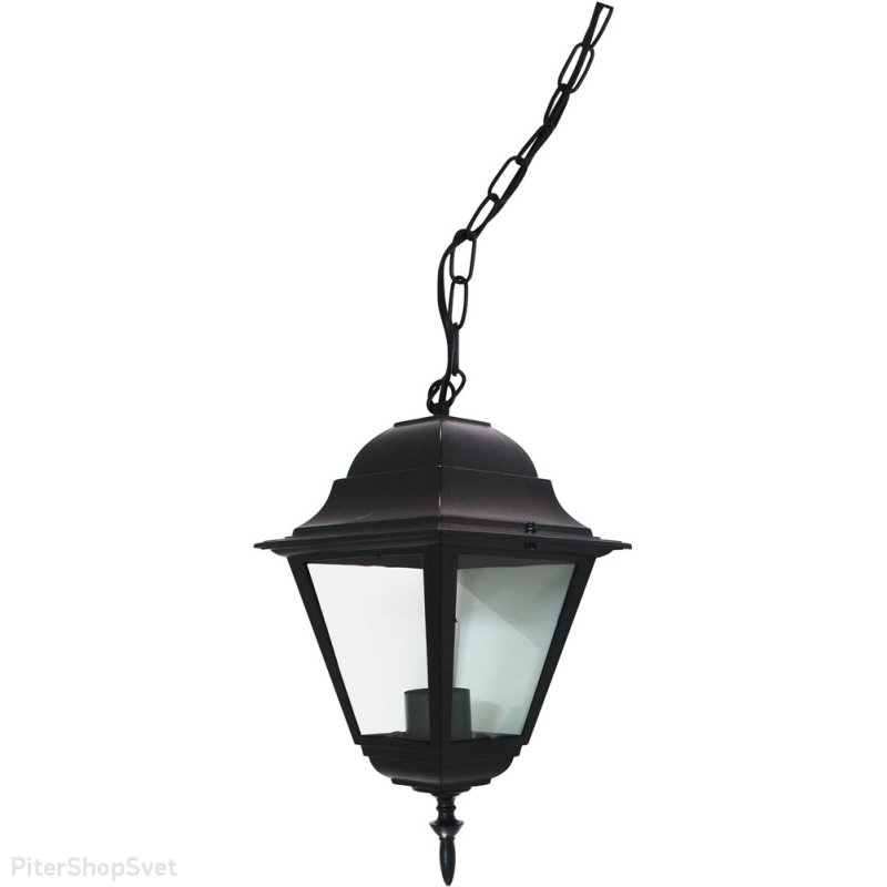 Уличный чёрный подвесной светильник «Классика 4 грани» 11022