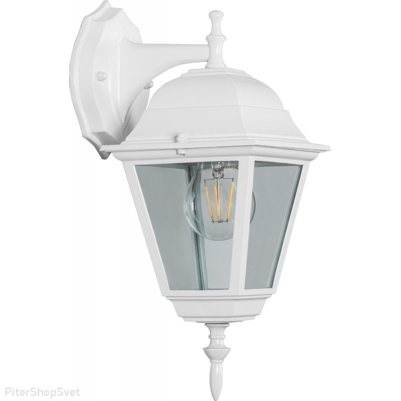 Уличный белый настенный светильник «Классика 4 грани» 11025