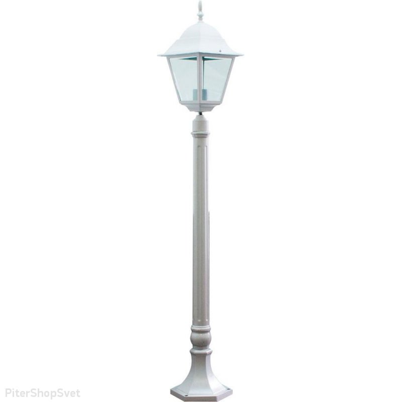 Уличный белый фонарный столб «Классика 4 грани» 11033
