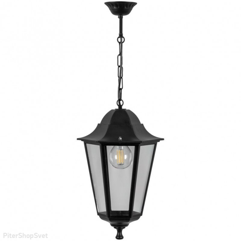 Уличный подвесной светильник чёрного цвета «Классика 6 граней» 11060