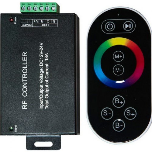 чёрный контроллер для светодиодной ленты с сенсорным пультом ду 21557 LD55 Ферон