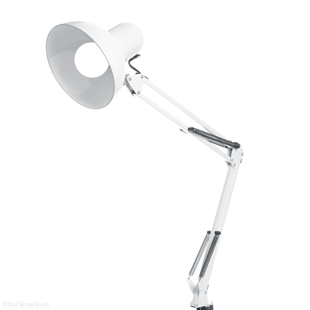 Настольная лампа на струбцине белая «DE1430» 24232