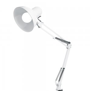 Настольная лампа на струбцине белая «DE1430»