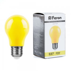 Жёлтая лампочка груша Е27 3Вт «LB-375»
