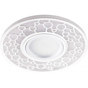 Белый круглый встраиваемый светильник с LED подсветкой 4000К «Bright Crystal CD990»
