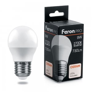 Лампочка Е27 9Вт 2700К Osram LED шарик белый «LB-1409»