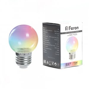 Лампочка Шар прозрачный E27 3W RGB быстрая смена цвета «LB-371»