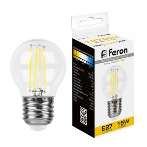 LED лампа Е27 15Вт 2700К прозрачный шарик «LB-515»