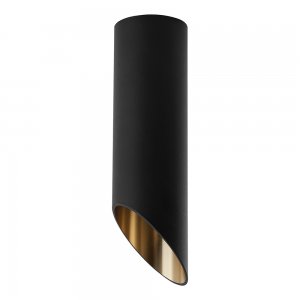 Чёрный накладной потолочный светильник срезанный цилиндр «Barrel Tilt»