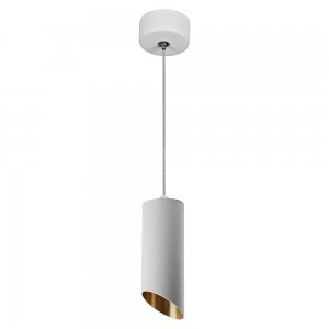 Белый подвесной светильник срезанный цилиндр 12,5см «Barrel Tilt ML1818»