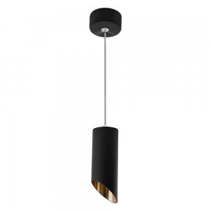 Чёрный подвесной светильник срезанный цилиндр 12,5см «Barrel Tilt ML1818»
