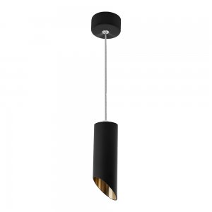 Чёрный подвесной светильник срезанный цилиндр «Barrel Tilt ML1828»