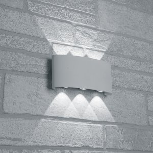 Белый уличный настенный светильник для подсветки стены в 2 стороны 6Вт 3000К «Нью-Йорк»