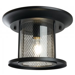 Чёрный уличный потолочный светильник «Бордо PL723»