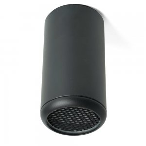 Чёрный накладной потолочный светильник цилиндр с антибликовой сеточкой «Barrel ECHO»