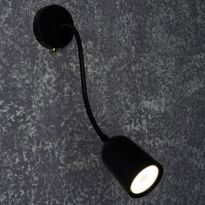 Чёрный гибкий настенный светильник с выключателем «ML400»